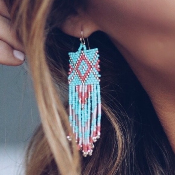 Vici Frenzy Jewelry - Earrings beaded tassel Mint 5🌟